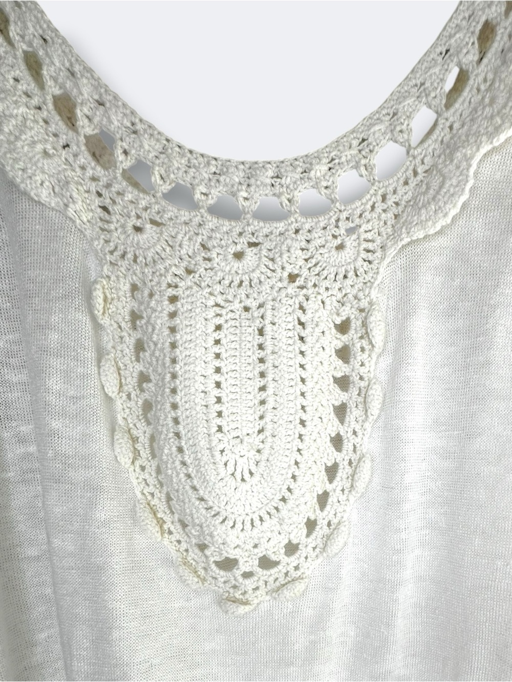 Banana Republic 100% Linen Crochet Knit Lace Peplum Tank Top Size M SUM11 - Picture 9 of 16